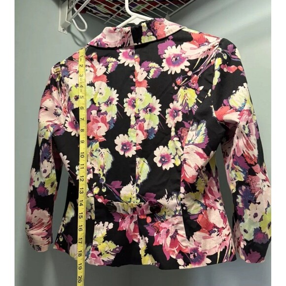 Candie's Abstract Floral Long Sleeve Blazer Size M Career Button Jacket Top - Picture 2 of 3